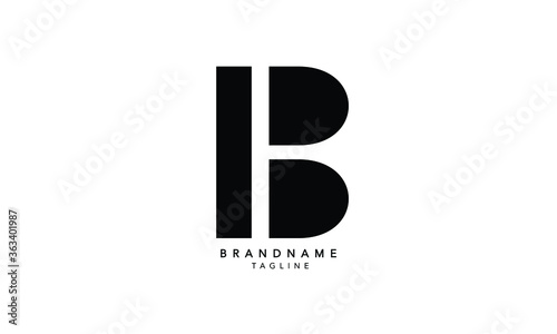 Alphabet letters Initials Monogram logo BI, IB, B and I