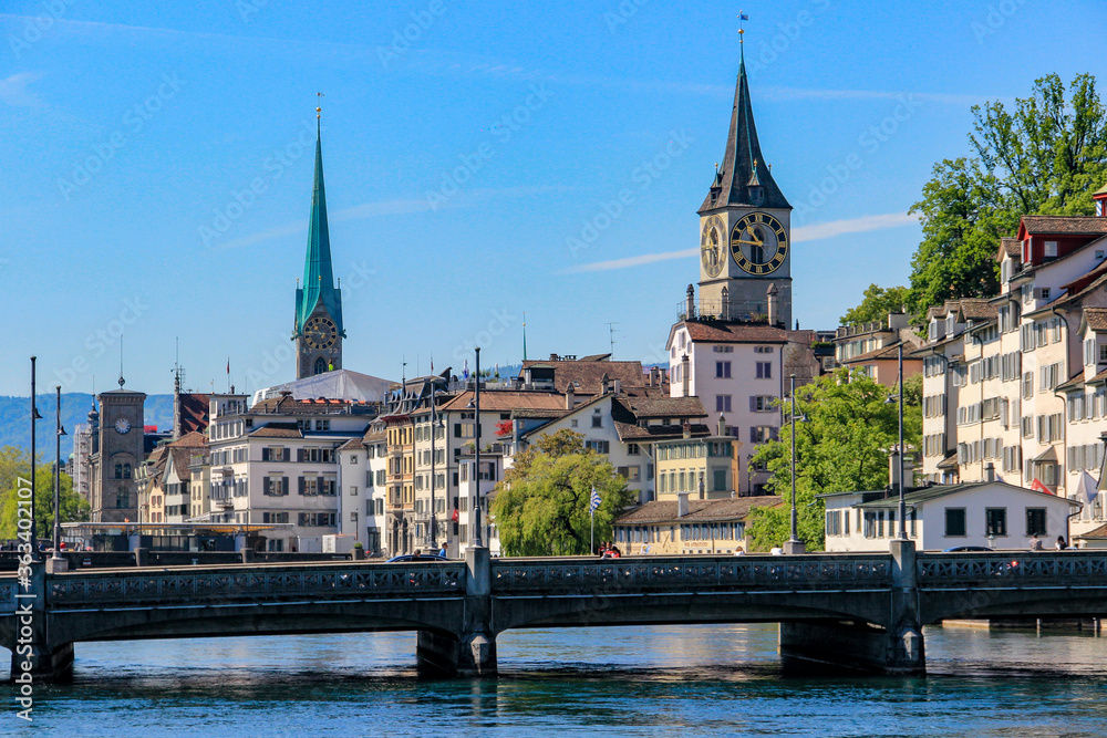view of the old town of zurich