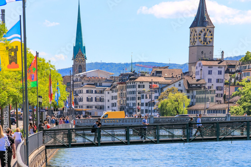 Photography view of the old town of zurich