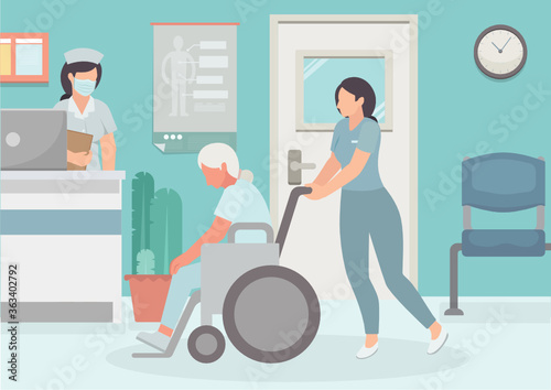 Old people check up with the doctor