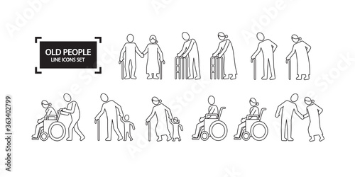 Old people activity line set design