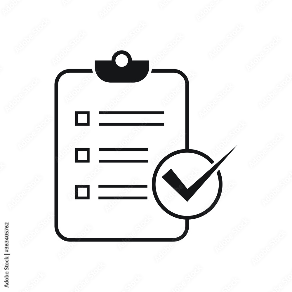 Document with check mark icon design isolated on white background Document with check mark icon design isolated on white background