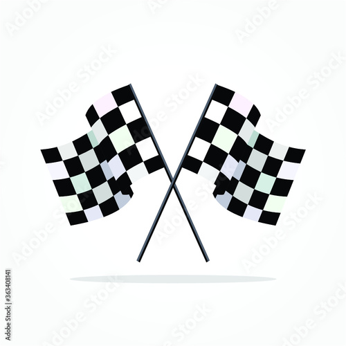 floating finish flags with shadow effect