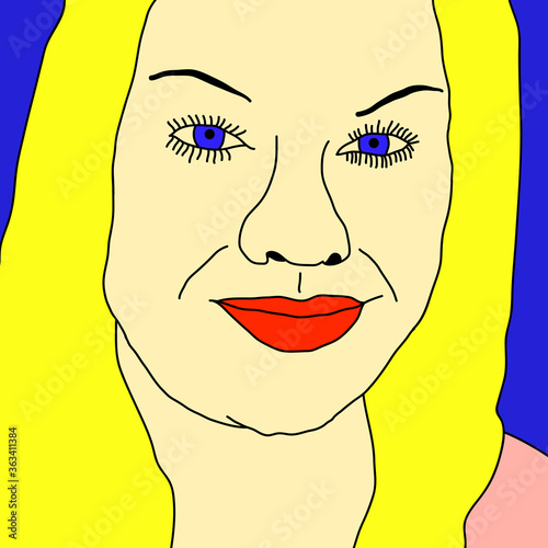 Portrait of a chubby blonde woman