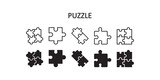 Puzzle icon set. Vector graphic illustration. Suitable for website design, logo, app, template, and ui.
