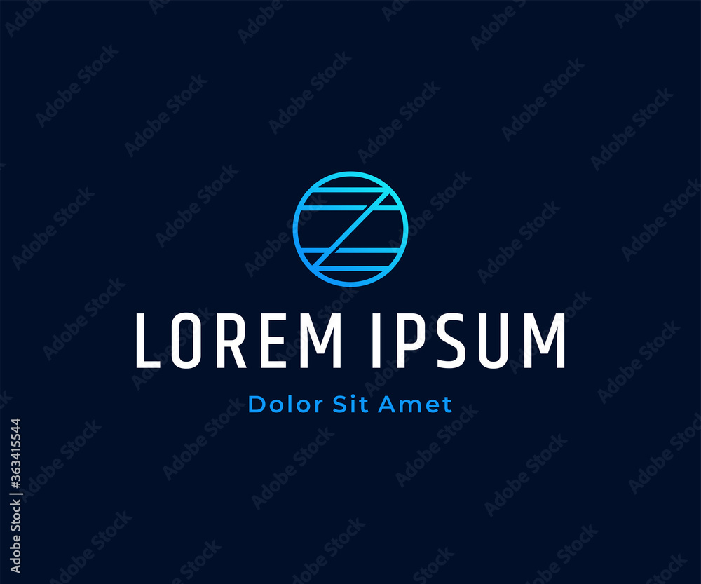 Geometric letter Z with circle shape logo design vector Geometric letter Z with circle shape logo design vector
