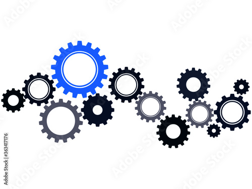 Cogwheel symbol. Mechanism.concept process or systemization.vector illustration