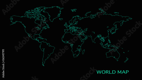 ector world map and flat design style modern. vector illustration