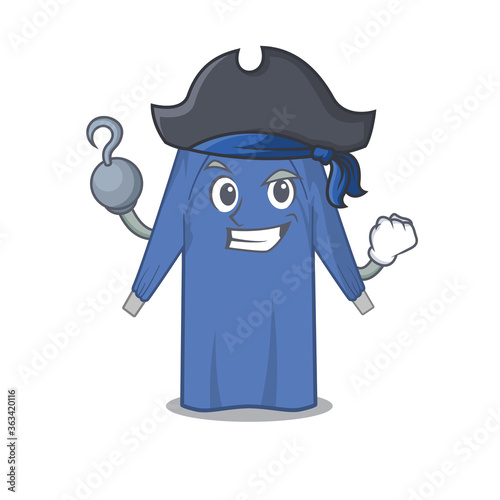 disposable clothes cartoon design in a Pirate character with one hook hand