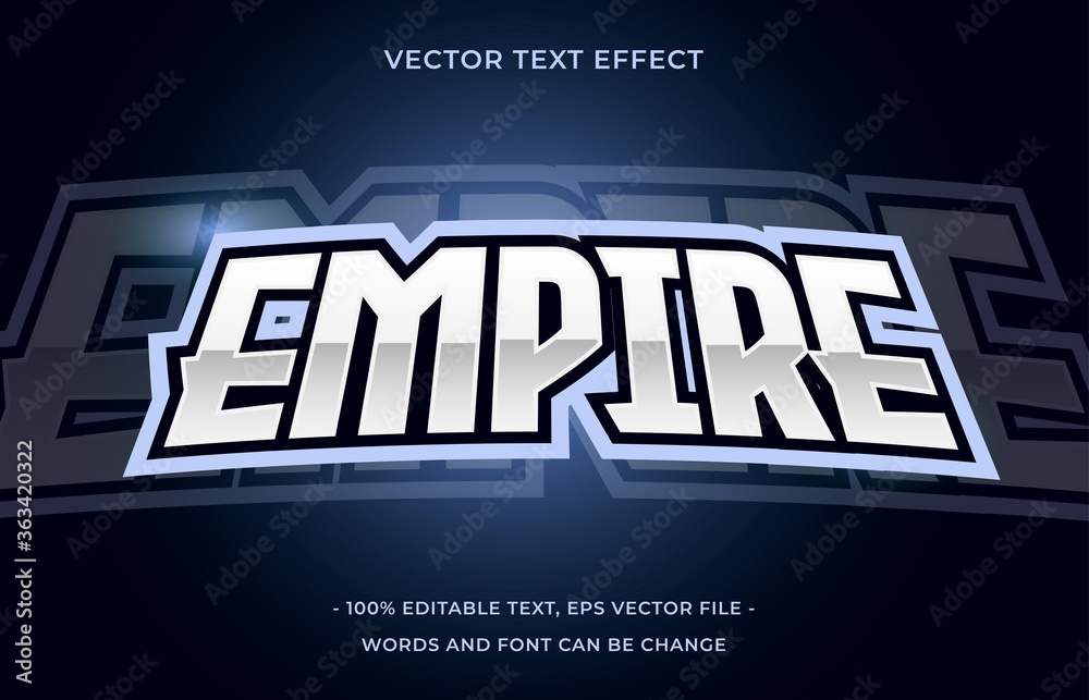 Esports empire blue editable text effect
