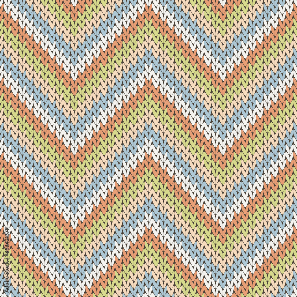 Close up zigzag chevron stripes knit texture 
