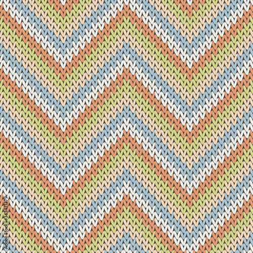 Close up zigzag chevron stripes knit texture 
