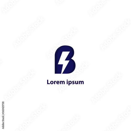 logo for business. simple logo letter B and lightning