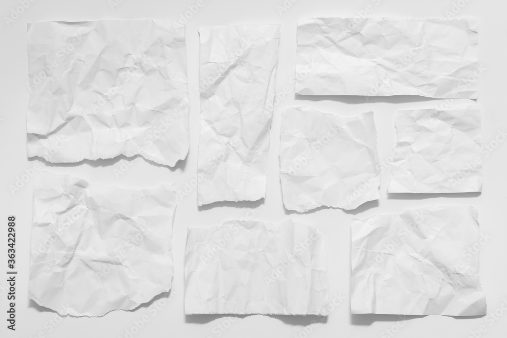 Obraz premium Set of paper different shapes scraps isolated on white background