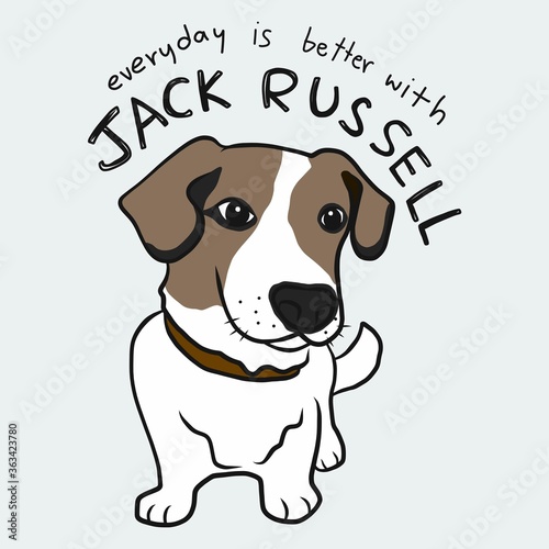Everyday is better with Jack Russell cartoon vector illustration