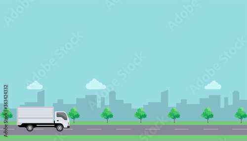 Stock Illustration: truck, running, background