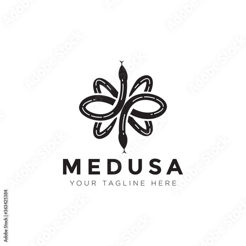 medusa logo, creative Infinity snake vector