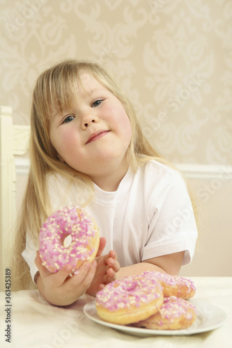 Girl enjoying her donut