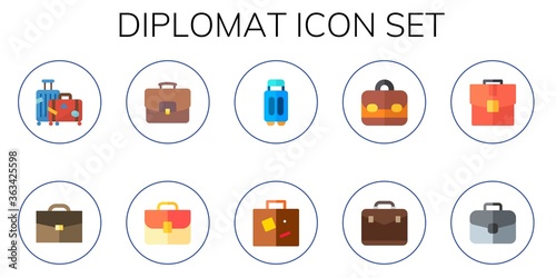 Modern Simple Set of diplomat Vector flat Icons