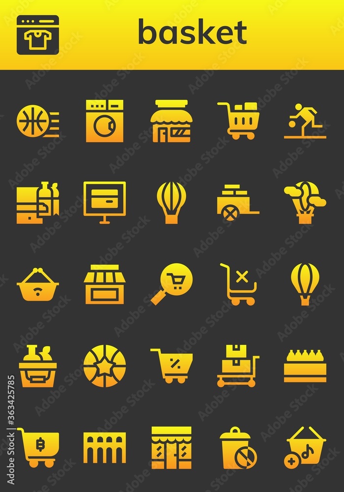basket icon set basket icon set