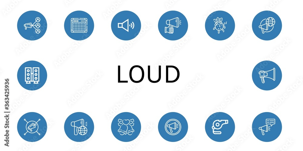loud simple icons set