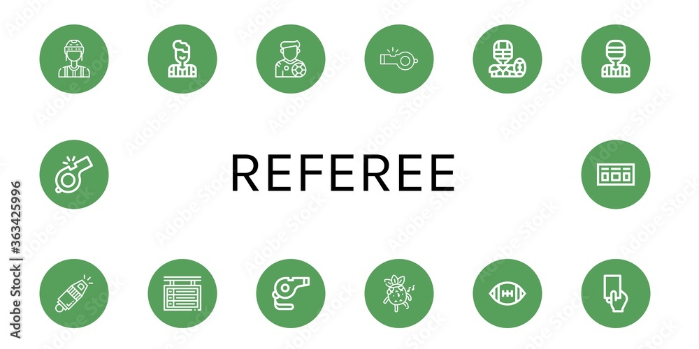 referee icon set referee icon set