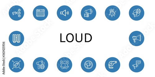 loud simple icons set