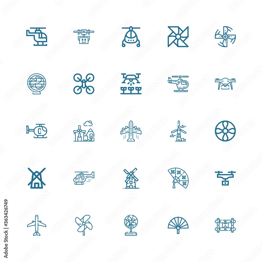 Editable 25 propeller icons for web and mobile