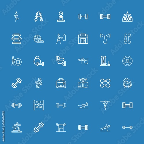 Editable 36 dumbbell icons for web and mobile