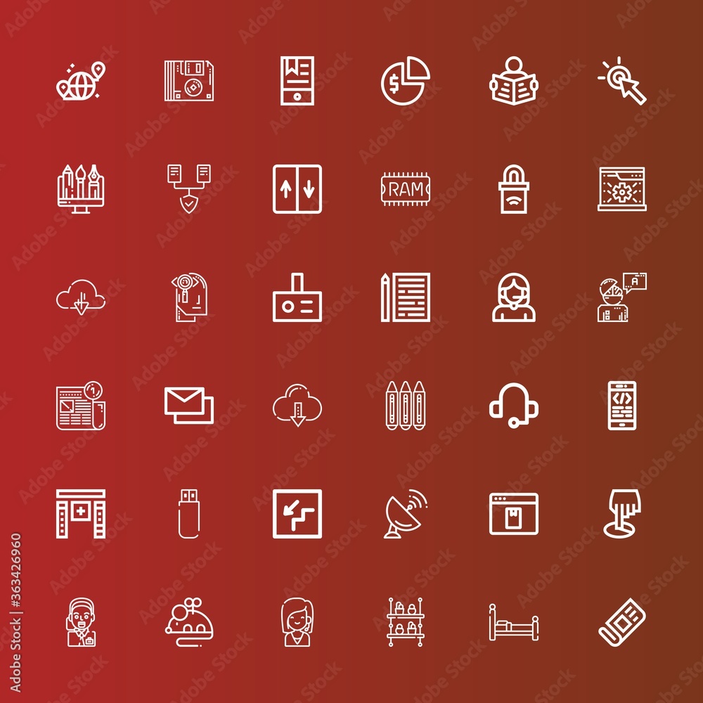 Editable 36 information icons for web and mobile