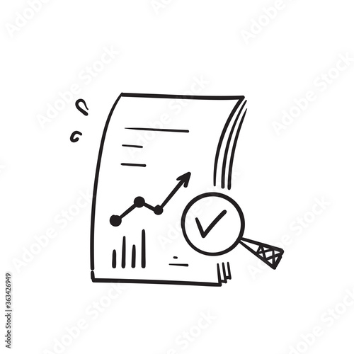 hand drawn assessment result. concept of bill, invoice or description research and internal feedback. doodle vector