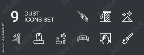 Editable 9 dust icons for web and mobile