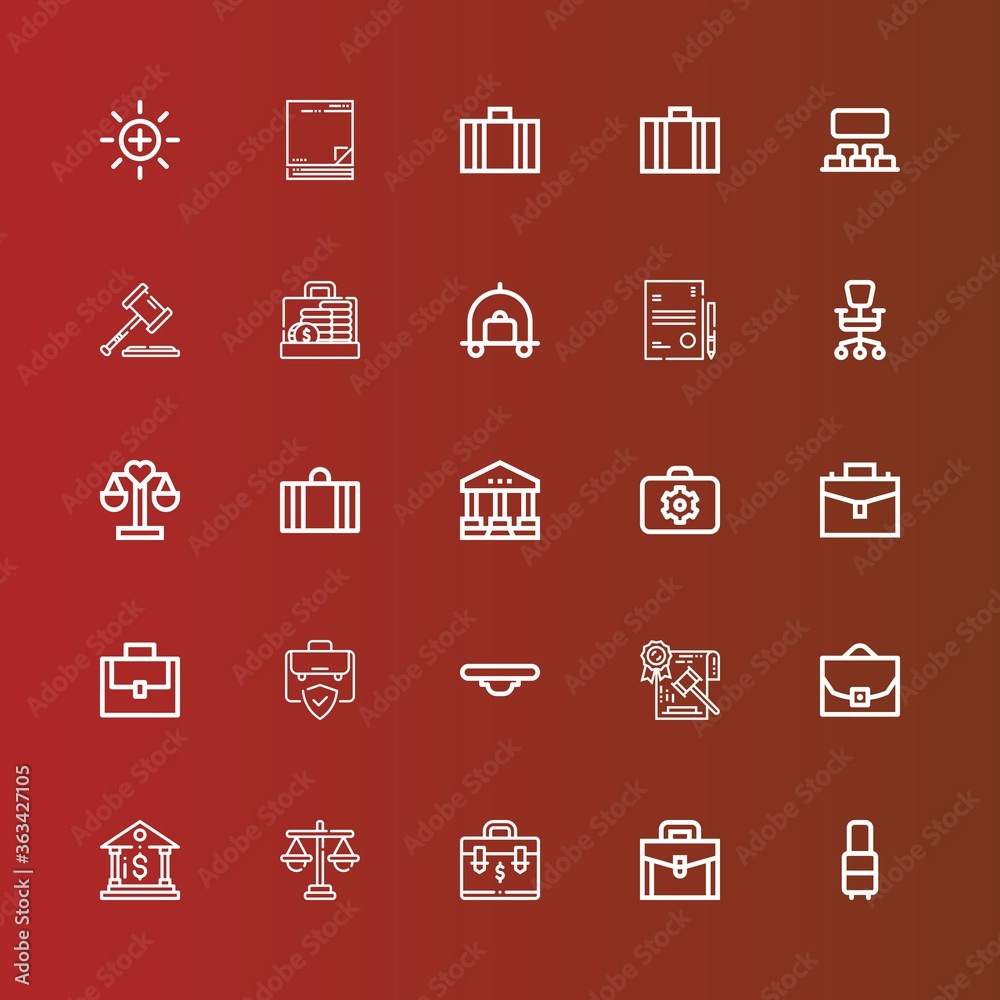 Editable 25 briefcase icons for web and mobile
