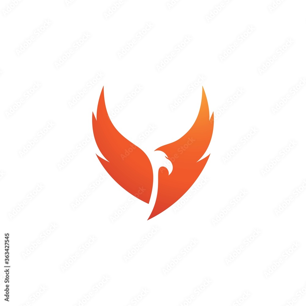 Fototapeta premium Phoenix fire Bird Logo