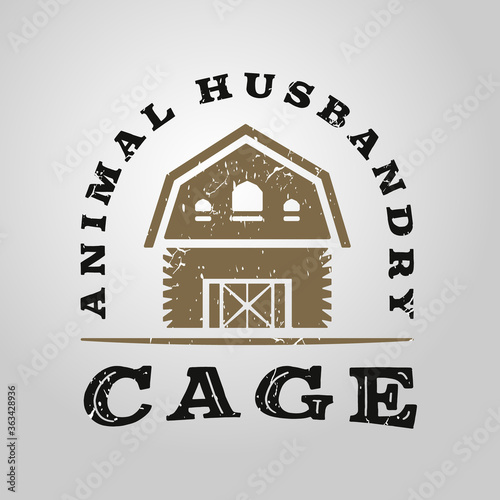 animal husbandry or cages, agriculture, rice barns, farmhouses, vintage logo designs premium