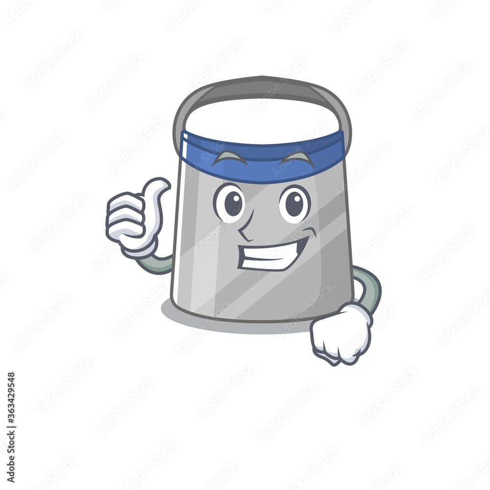 Face shield cartoon character design showing OK finger Face shield cartoon character design showing OK finger