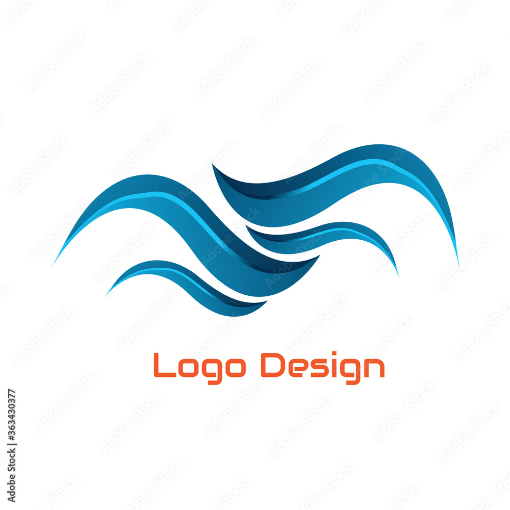 Vector logo design abstract blue in eps 10. Simple template and ready to use
