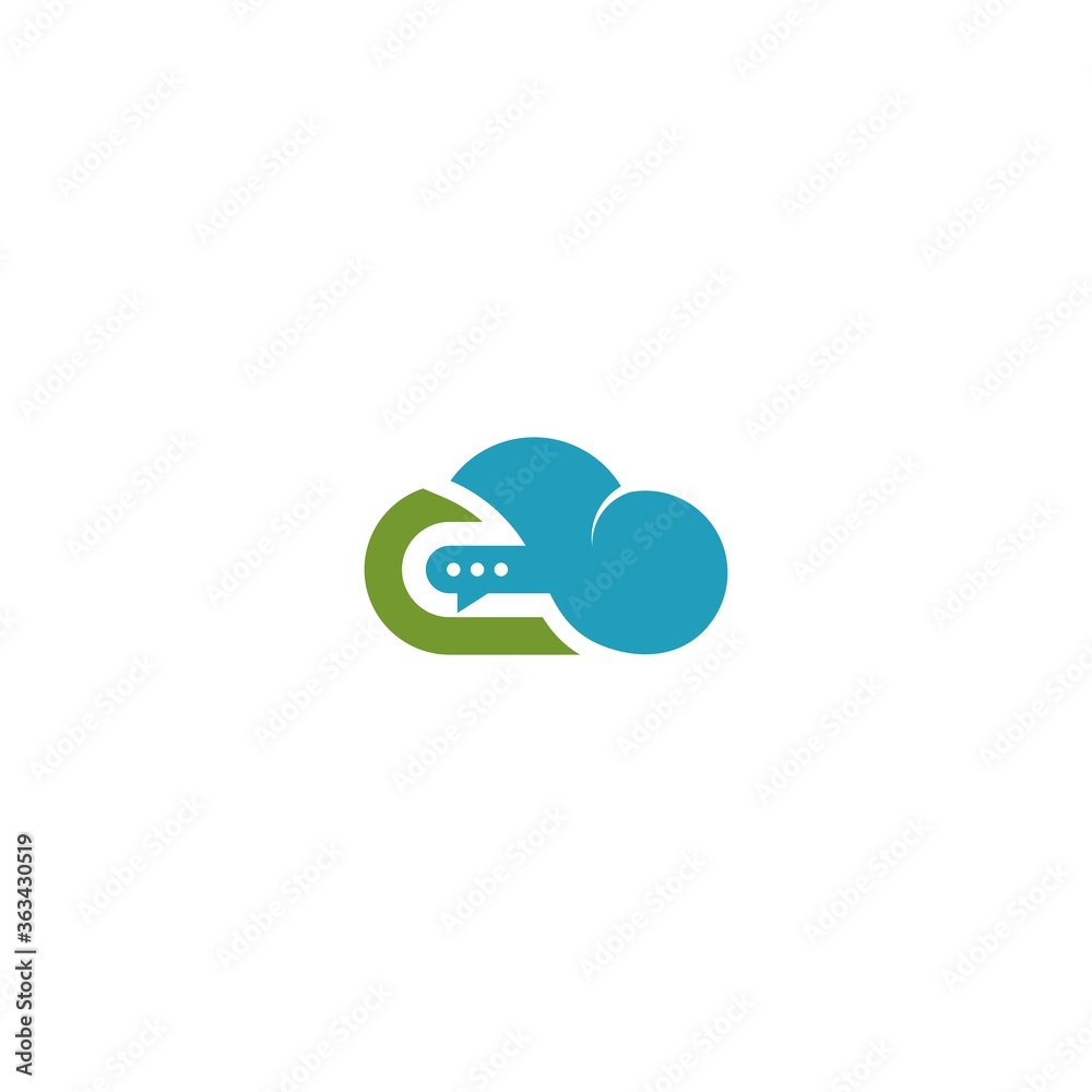 cloud logos and chat bubbles cloud logos and chat bubbles