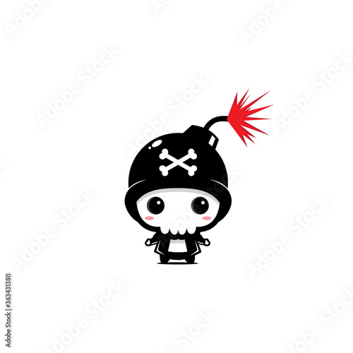Bomb skull character vector design