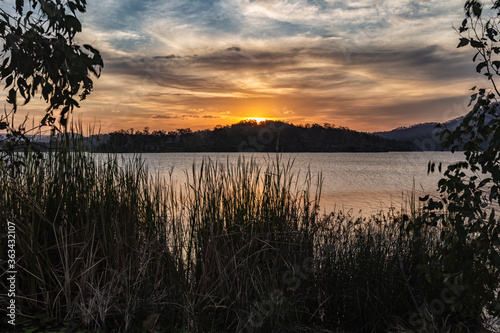 sunset on the lake
