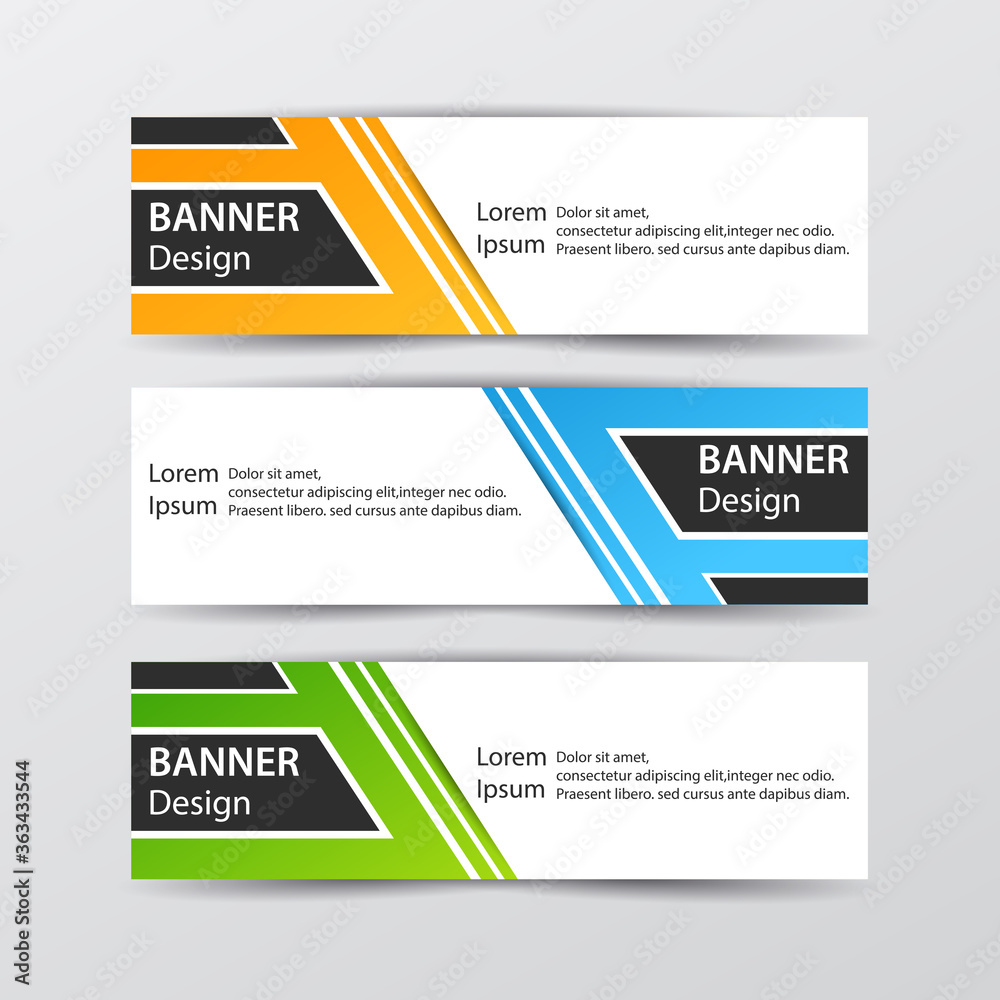 Set of abstract design banner web template. Vector illustration