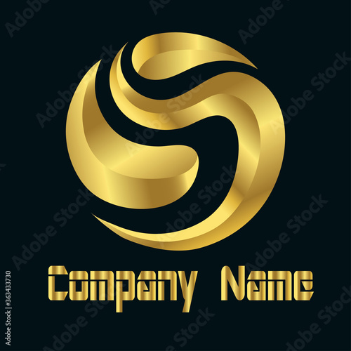 Vector logo design golden ball in eps 10. Simple template and ready to use