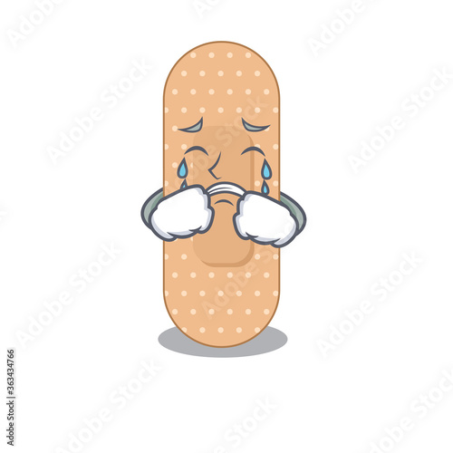 Caricature design style of standard bandage with a sad face