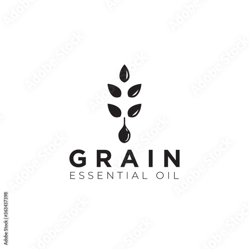 grain essential oil logo, simple design vector