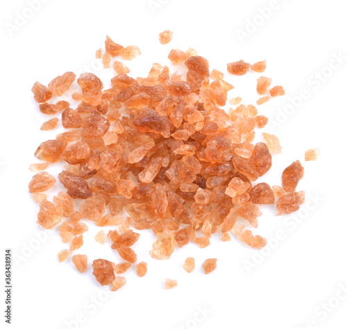 Chrystal Sugar,Brown cane sugar isolated on white background.