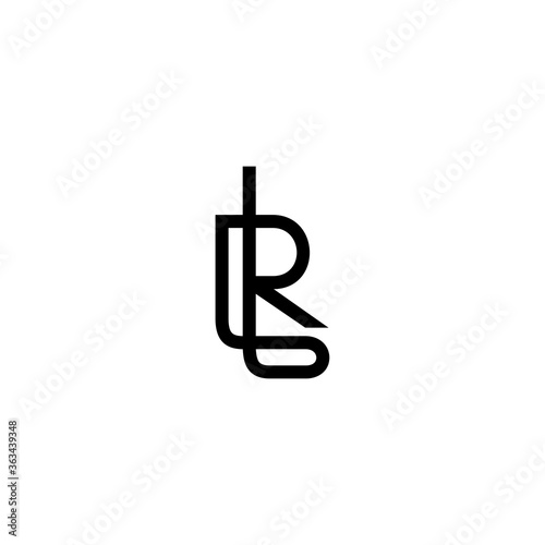 initial letter L and R, LR, RL logo, monogram line art style design template