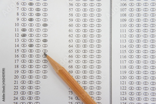 marked optical answer sheet