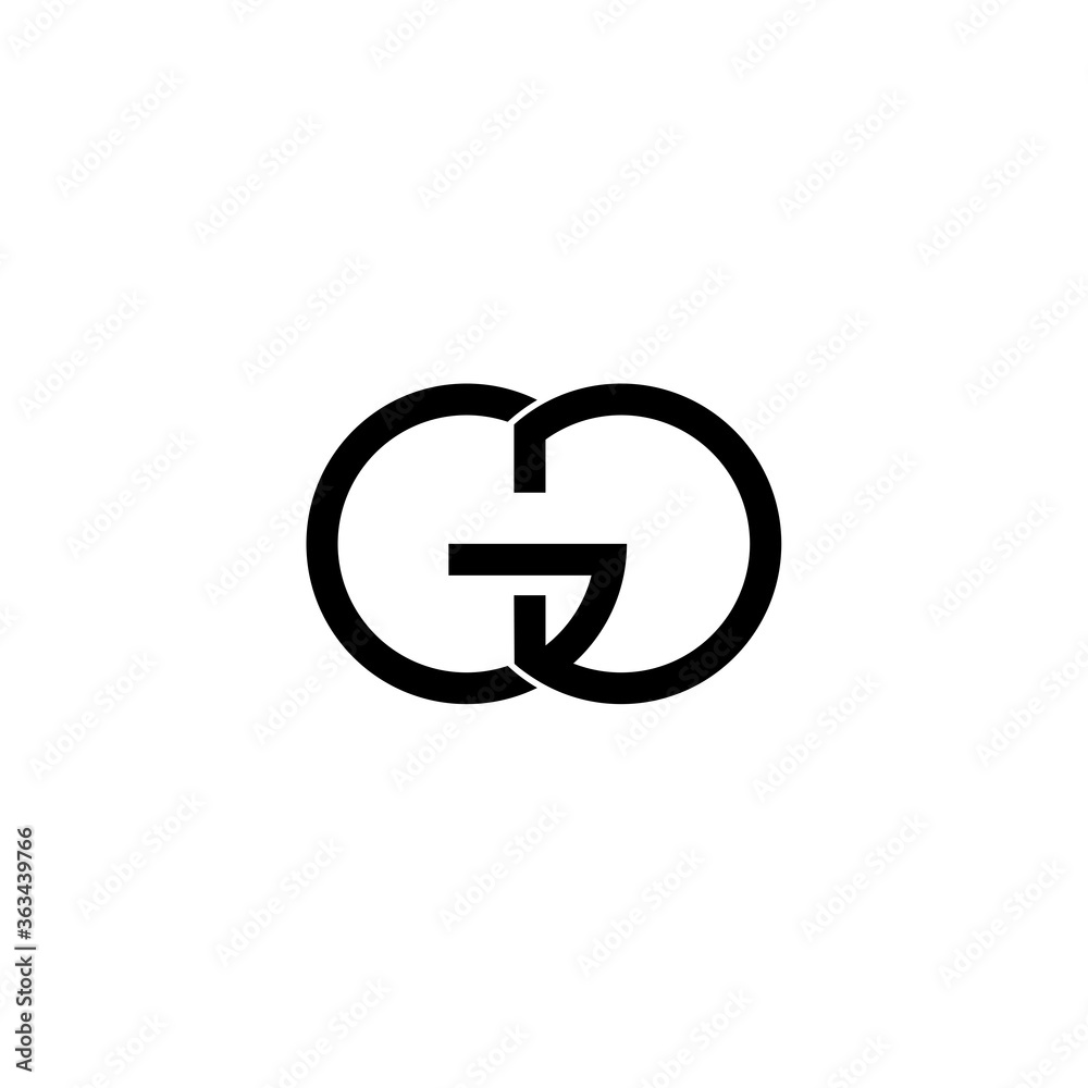 initial letter G and D, GD, DG logo, monogram line art style design template initial letter G and D, GD, DG logo, monogram line art style design template