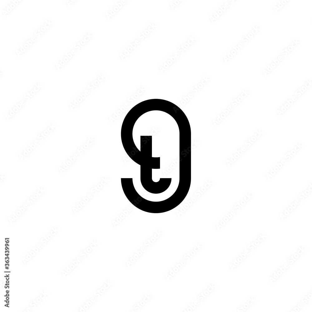 initial letter g and t, gt, tg logo, lowercase monogram line art style design template initial letter g and t, gt, tg logo, lowercase monogram line art style design template
