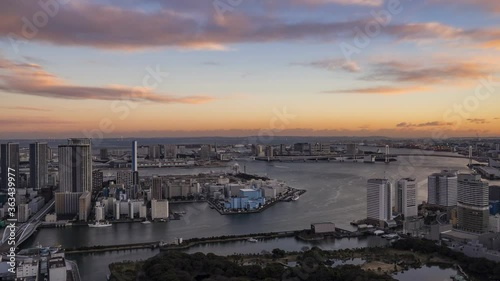 Time lapse video of Tokyo Skyscrapers at Magic hour.